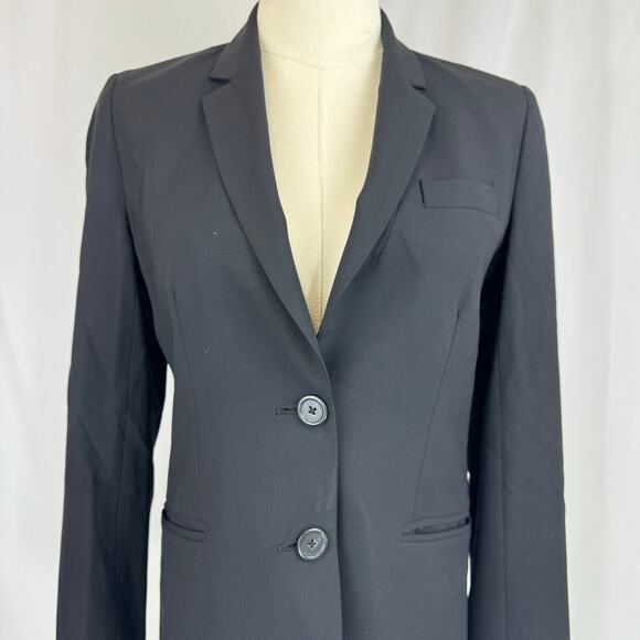 J Crew Tollegno 1900 Wool Blazer Jacket Black Stretch Single Breasted Womens 2 - Picture 4 of 15